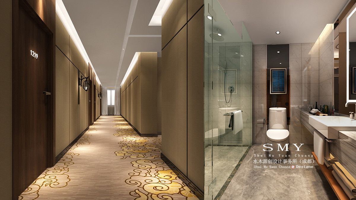 酒店走廊设计、酒店卫生间意向设计