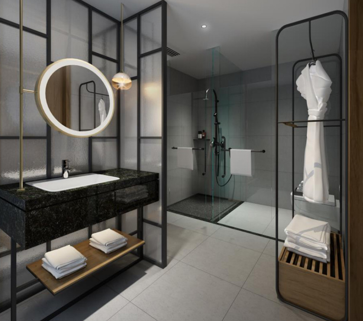 酒店客房卫生间淋浴间设计